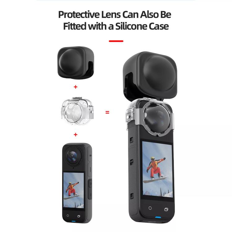 For Insta360 X4 HEPAIL AC37 Lens Anti-fog Snap-on Protective Mirror Front and Rear Lens Protectors by HEPAIL