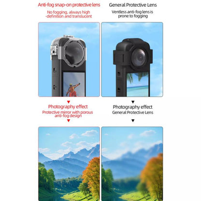 For Insta360 X4 HEPAIL AC37 Lens Anti-fog Snap-on Protective Mirror Front and Rear Lens Protectors by HEPAIL