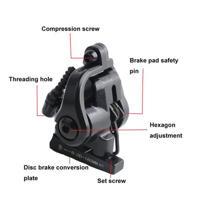 RACEWORK RK563 160mm Road Bike Disc Brake Flat Mount Mechanical Dual Side Actuation Caliper(1pair) by RACEWORK