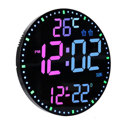 11.6-Inch RGB Wall Clock With Remote Control Multi-Functional Alarm Clock White+Cloth by bashfashion
