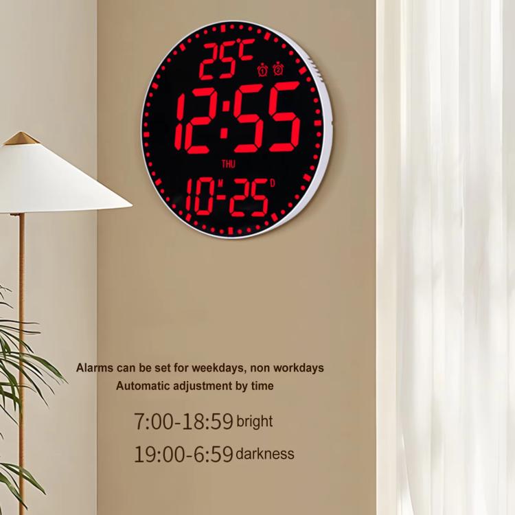 11.6-Inch RGB Wall Clock With Remote Control Multi-Functional Alarm Clock Black+Black by bashfashion
