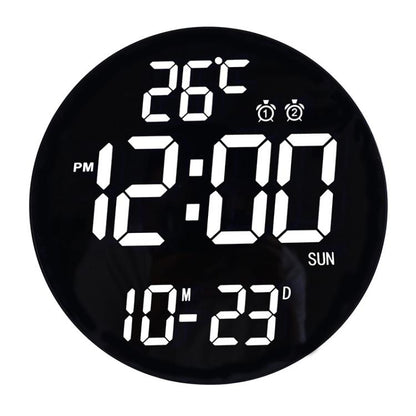 11.6-Inch White Light Wall Clock With Remote Control Multi-Functional Alarm Clock Bamboo+Black by bashfashion