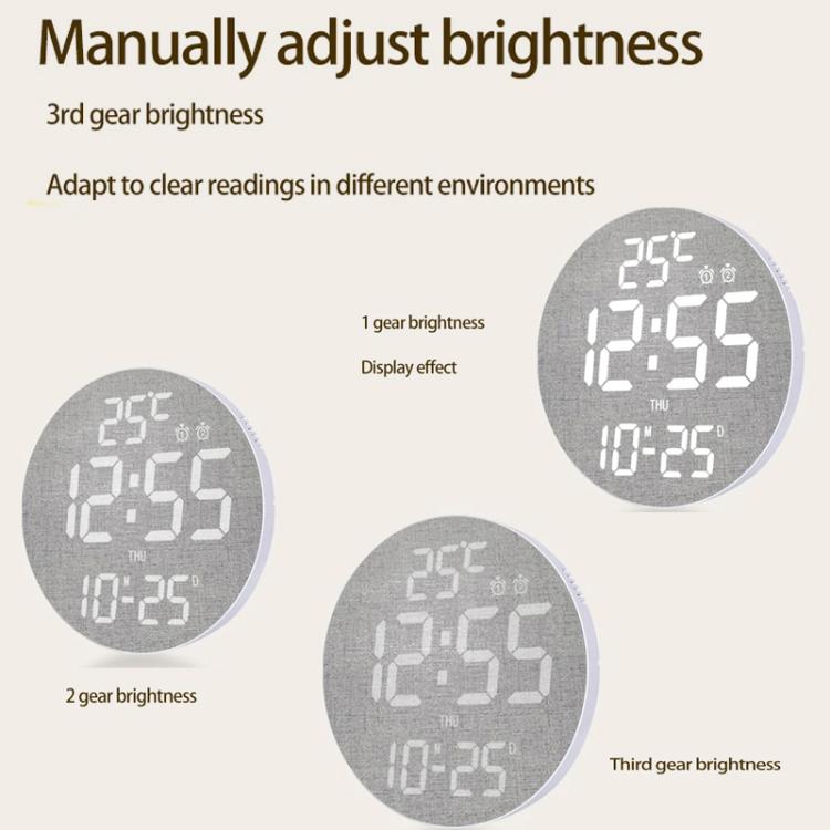 11.6-Inch White Light Wall Clock With Remote Control Multi-Functional Alarm Clock Bamboo+Black by bashfashion