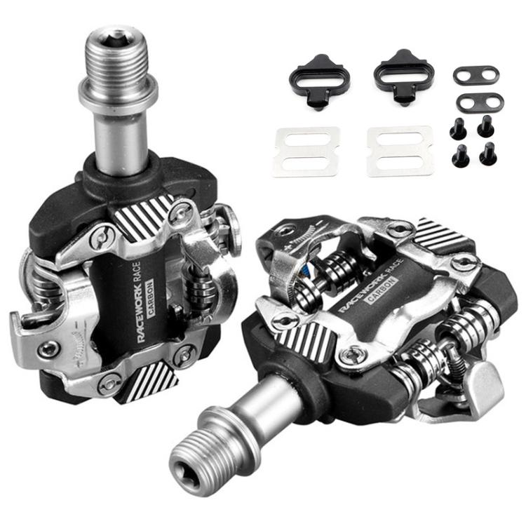 RACEWORK M8100 Mountain Bike Self-locking Pedal Ultra-light DU Bearing SPD Pedal, Color: Black by RACEWORK