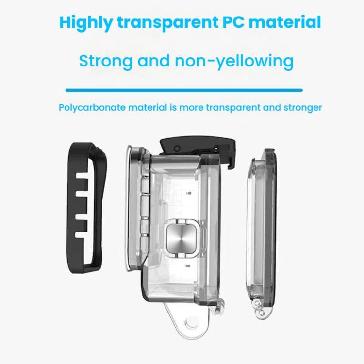 TELESIN For GoPro HERO8 Black 50m Waterproof Protective Case Diving Case Sports Camera Accessories(Transparent) by TELESIN