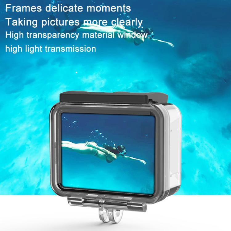 TELESIN For GoPro HERO8 Black 50m Waterproof Protective Case Diving Case Sports Camera Accessories(Transparent) by TELESIN