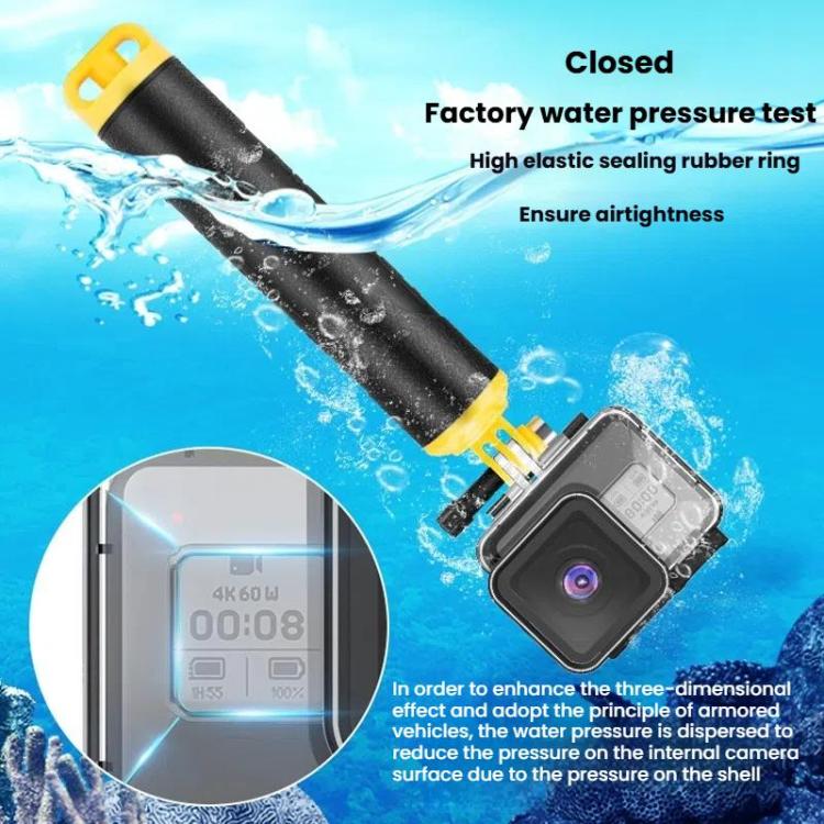 TELESIN For GoPro HERO8 Black 50m Waterproof Protective Case Diving Case Sports Camera Accessories(Transparent) by TELESIN