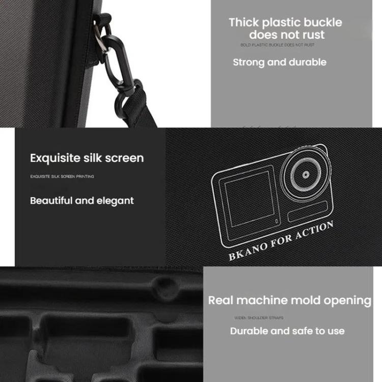 BKANO For DJI Osmo Action 3 / 4 / 5 Pro Sports Camera Storage Bag Portable Protective Bag Case(Black) by BKANO