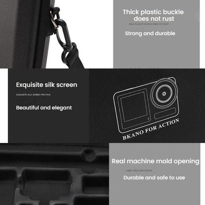 BKANO For DJI Osmo Action 3 / 4 / 5 Pro Sports Camera Storage Bag Portable Protective Bag Case(Black) by BKANO