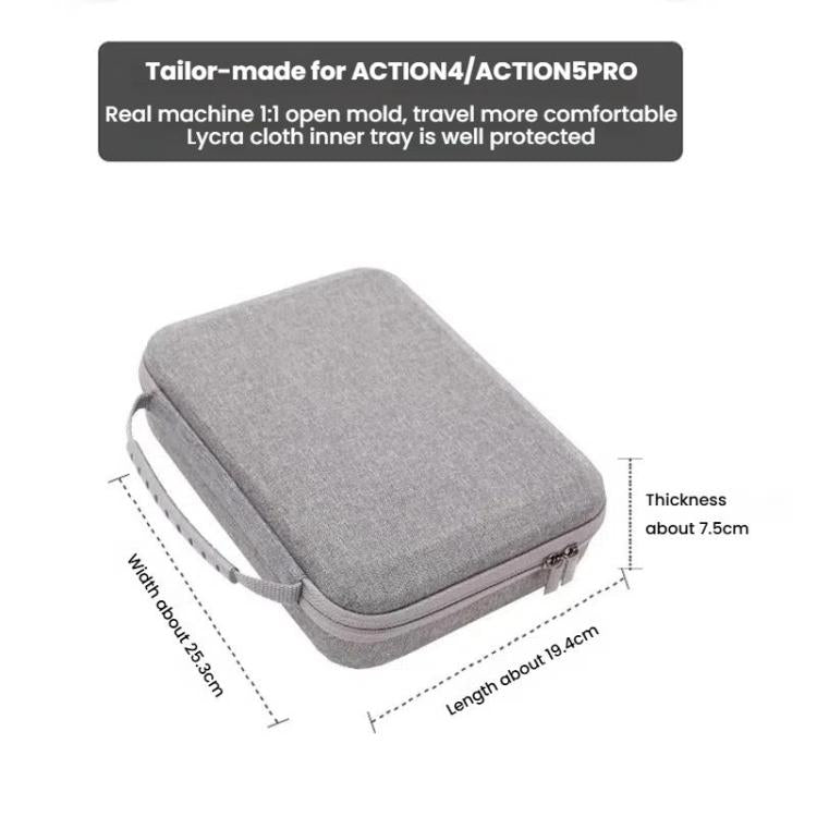 BKANO For DJI Osmo Action 4 / 5 Pro Set Storage Bag Organizer Case Hard Shell Case Handbag(Gray) by BKANO