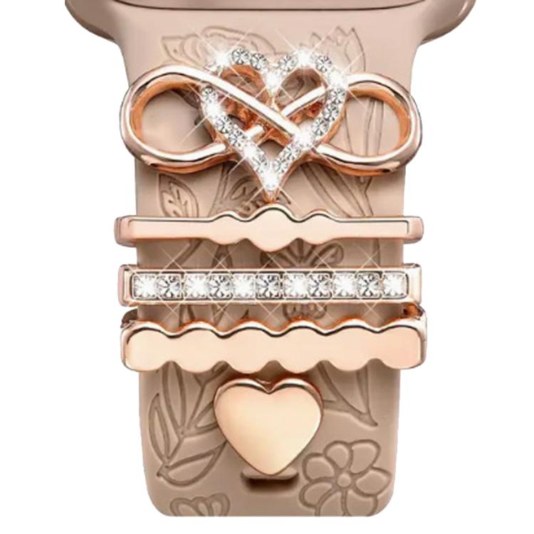 21mm Width Smart Watch Band Decorative Ring Metal Accessories(Infinite Love Heart Rose Gold) by bashfashion