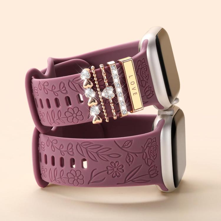 21mm Width Smart Watch Band Decorative Ring Metal Accessories(Infinite Love Heart Rose Gold) by bashfashion