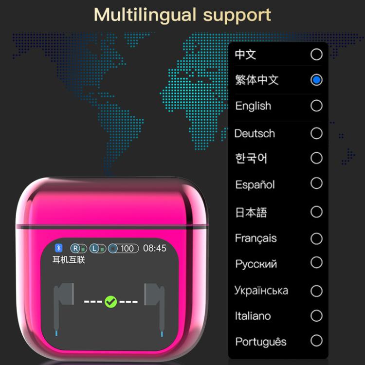 1.9 Inch TFT Full-Color Touchscreen Wireless 5.4 Earbuds ANC+ENC Noise Reduction In-Ear Sports Earphones(White) by bashfashion