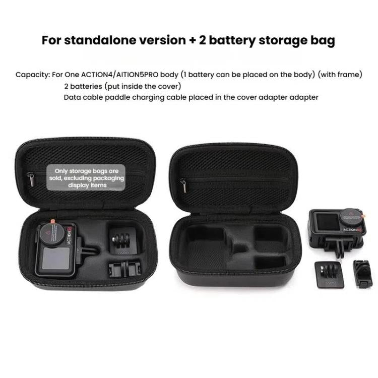 BKANO For DJI Osmo Action 3 / 4 / 5 Pro Storage Bag Sports Camera Handbag(Black) by BKANO
