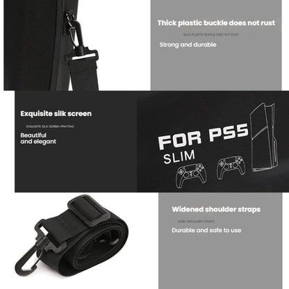 BKANO For Sony PS5 Slim Storage Bag Hard-Shell Shoulder Suitcase Storage Case(Gray) by BKANO