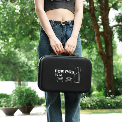 BKANO For Sony PS5 Slim Storage Bag Hard-Shell Shoulder Suitcase Storage Case(Gray) by BKANO