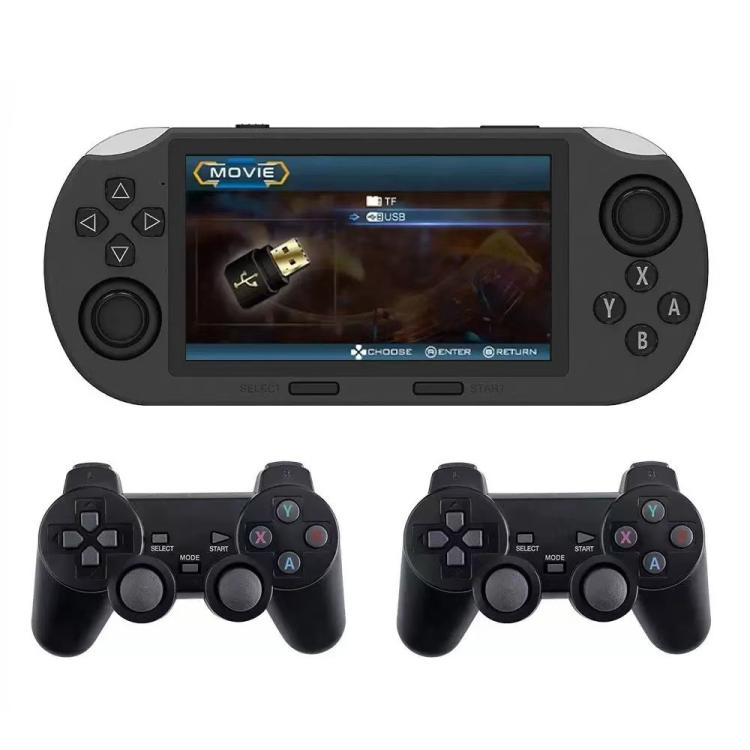 4.5-inch IPS Screen 64G Handheld Game Console Built-in 20000 Games, Model: SF3000 with 2 Handles by bashfashion