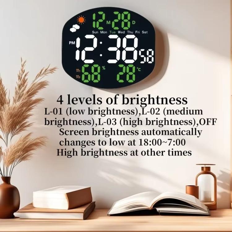 Digital Wall Clock Weather Station Forecast TEMP Humidity 2 Alarm Table Clock With Remote Control(Blue+White) by bashfashion