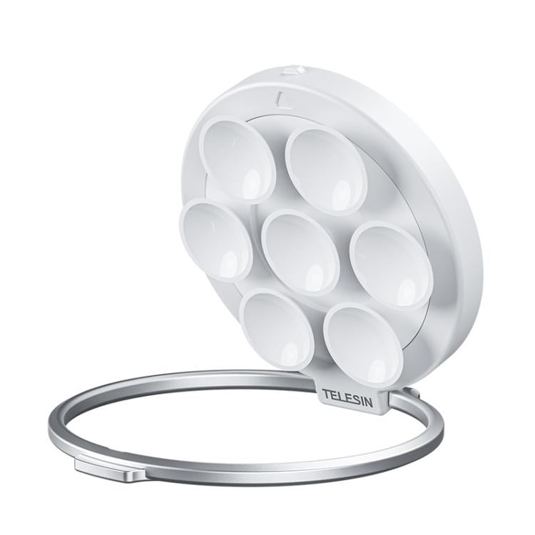 TELESIN MagSafe Suction Cup Mobile Phone Holder Mirror Glass Selfie Mount Portable Silicone Ring Holder(White) by TELESIN