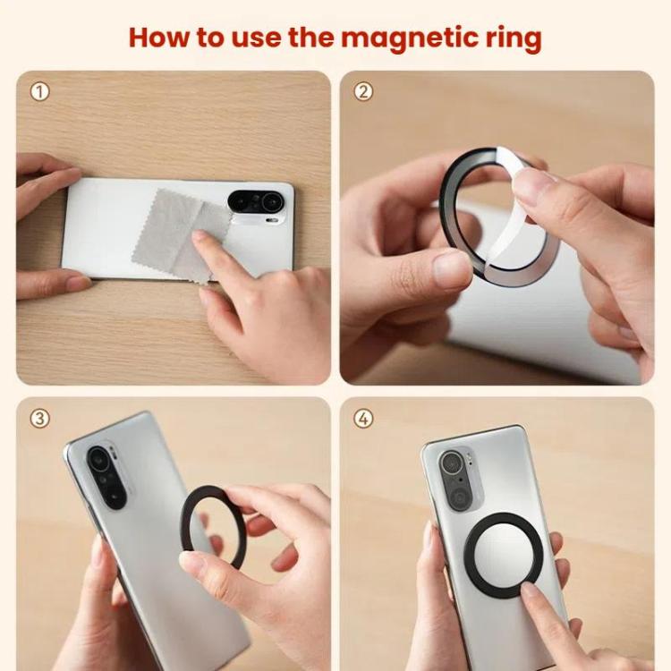 TELESIN MagSafe Suction Cup Mobile Phone Holder Mirror Glass Selfie Mount Portable Silicone Ring Holder(White) by TELESIN