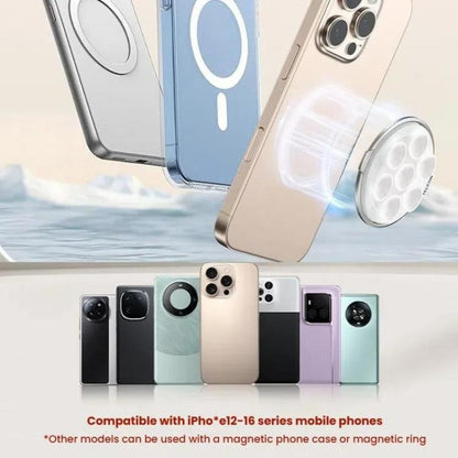 TELESIN MagSafe Suction Cup Mobile Phone Holder Mirror Glass Selfie Mount Portable Silicone Ring Holder(White) by TELESIN