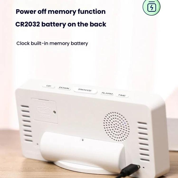 11 Colors Dynamic RGB Digital Alarm Clock 12/24H 6 Levels Brightness 2 Alarms Table Clock(White Shell) by bashfashion