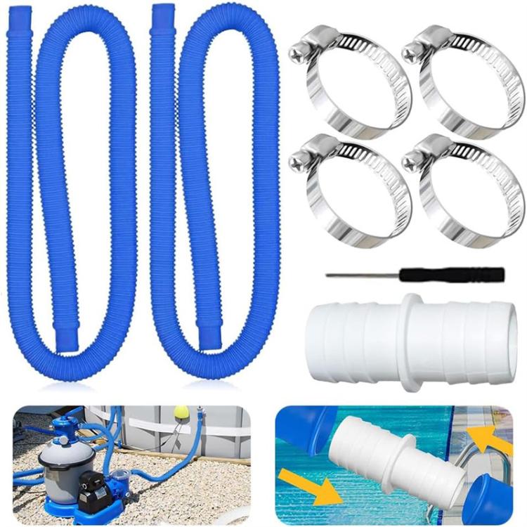 32mm Pool Hose + Connector + Screwdriver For Intex 300 GPH/530 GPH, Length: 1m Blue Hose by bashfashion