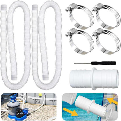 32mm Pool Hose + Connector + Screwdriver For Intex 300 GPH/530 GPH, Length: 1m White Hose by bashfashion