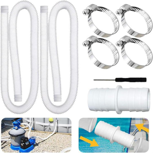 32mm Pool Hose + Connector + Screwdriver For Intex 300 GPH/530 GPH, Length: 1m White Hose by bashfashion