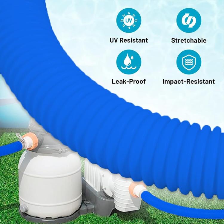 32mm Pool Hose + Connector + Screwdriver For Intex 300 GPH/530 GPH, Length: 1m Blue Hose by bashfashion