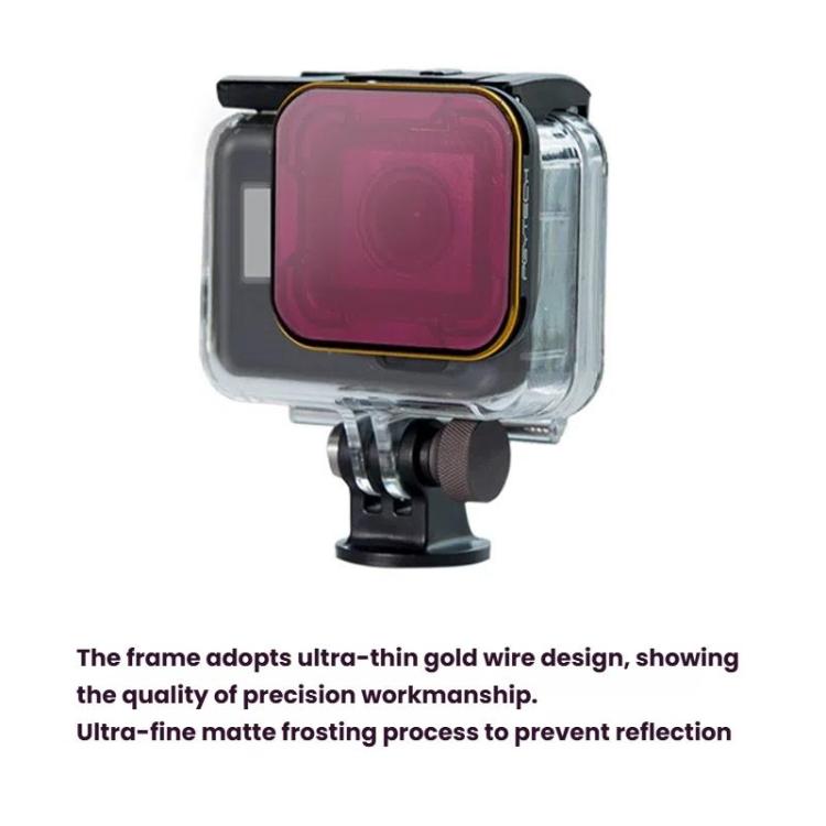 For GoPro 5/6 PGYTECH Deep Diving Snorkeling Filter Waterproof Case(Red) by PGYTECH