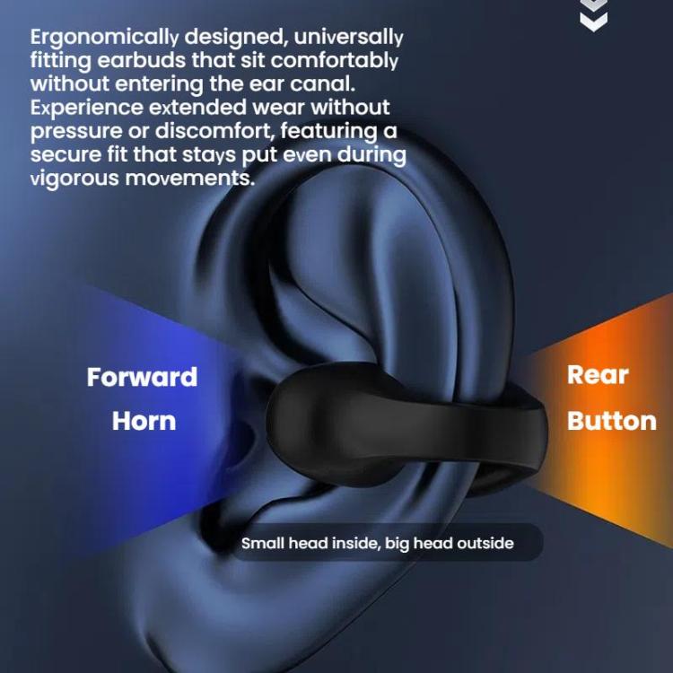 Bluetooth Earpiece Single Ear Clip-On Non-Intrusive Design Sports Headphones for Running(Skin) by bashfashion