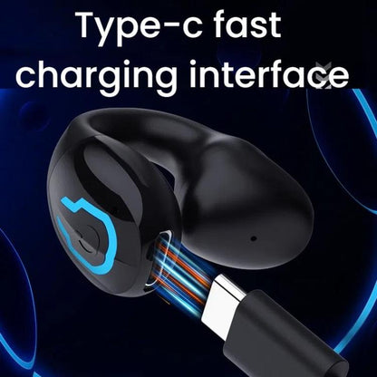 Bluetooth Earpiece Single Ear Clip-On Non-Intrusive Design Sports Headphones for Running(Skin) by bashfashion