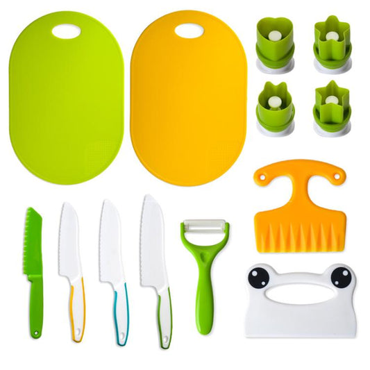 13 In 1 Children Plastic Cooking Knife Set Kids DIY Peeler Kicthen Tools by bashfashion
