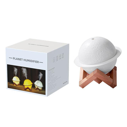 Humidifier USB Large Mist Volume Ambient Light Home Car Aromatherapy Humidifier Decoration Ornament(Moon Planet) by bashfashion