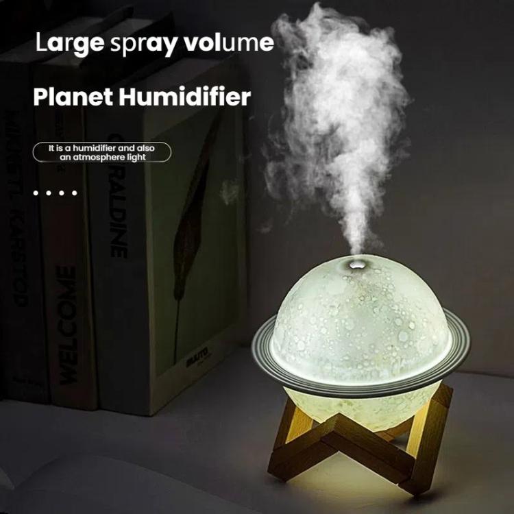 Humidifier USB Large Mist Volume Ambient Light Home Car Aromatherapy Humidifier Decoration Ornament(Moon Planet) by bashfashion