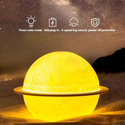 Humidifier USB Large Mist Volume Ambient Light Home Car Aromatherapy Humidifier Decoration Ornament(Moon Planet) by bashfashion