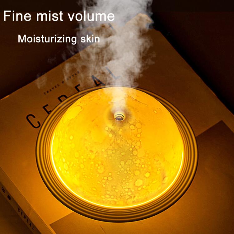 Humidifier USB Large Mist Volume Ambient Light Home Car Aromatherapy Humidifier Decoration Ornament(Moon Planet) by bashfashion