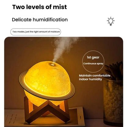 Humidifier USB Large Mist Volume Ambient Light Home Car Aromatherapy Humidifier Decoration Ornament(Moon Planet) by bashfashion