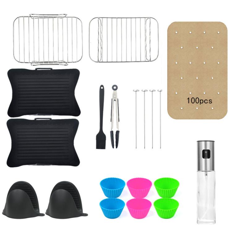 20 In 1 Air Fryer Accessories Set Airfryer Mold Liner Reusable Oven Grill Baking Rack by bashfashion