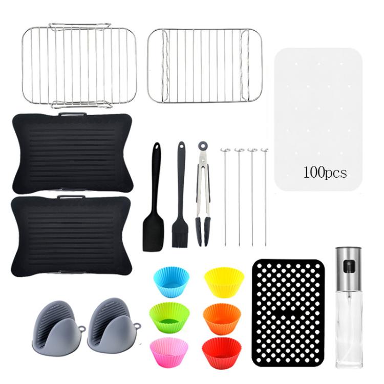 22 In 1 Air Fryer Accessories Set Airfryer Mold Liner Reusable Oven Grill Baking Rack by bashfashion