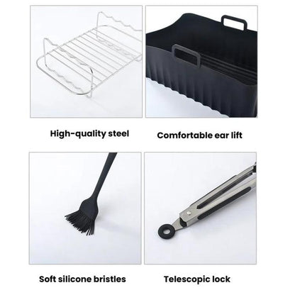 22 In 1 Air Fryer Accessories Set Airfryer Mold Liner Reusable Oven Grill Baking Rack by bashfashion