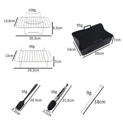 22 In 1 Air Fryer Accessories Set Airfryer Mold Liner Reusable Oven Grill Baking Rack by bashfashion