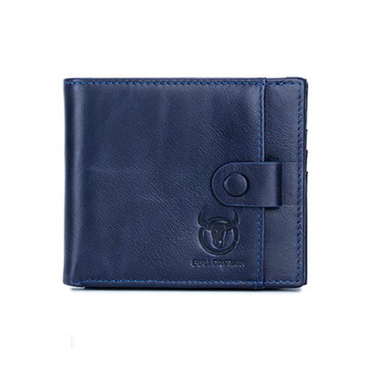 BULL CAPTAIN 038 RFID Anti-Theft Top Layer Cowhide Casual Wallet Driver ID Card Slot Wallet(Blue) by BULL CAPTAIN