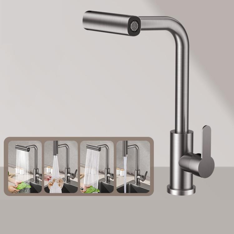 Pull-out Version 4 Modes Waterfall Kitchen Faucet Single Hole Hot/Cold Water Mixer Tap for Sink Gunmetal Grey by bashfashion