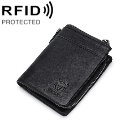BULL CAPTAIN 050 RFID Anti-theft Top Layer Multi-Slot Wallet with Detachable Coin Purse(Black) by BULL CAPTAIN