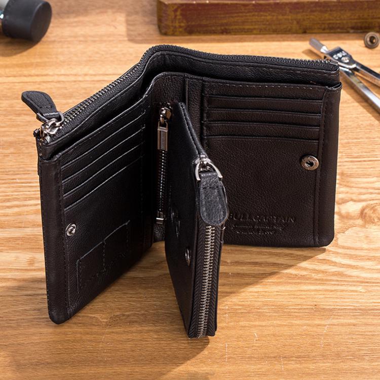 BULL CAPTAIN 050 RFID Anti-theft Top Layer Multi-Slot Wallet with Detachable Coin Purse(Yellow Brown) by BULL CAPTAIN