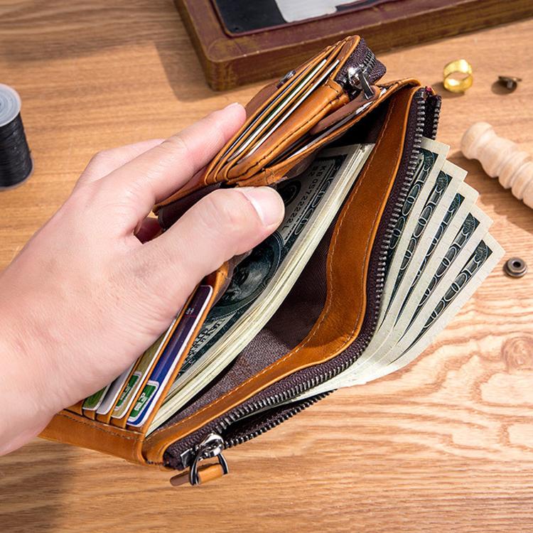 BULL CAPTAIN 050 RFID Anti-theft Top Layer Multi-Slot Wallet with Detachable Coin Purse(Black) by BULL CAPTAIN