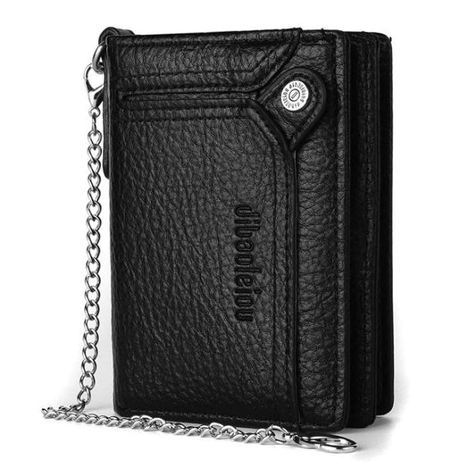 Dibaoleiou Men Anti-Theft Chain Wallet Retro Money Purse Driver License Card Bag Zipper Coin Purse(Black) by Dibaoleiou
