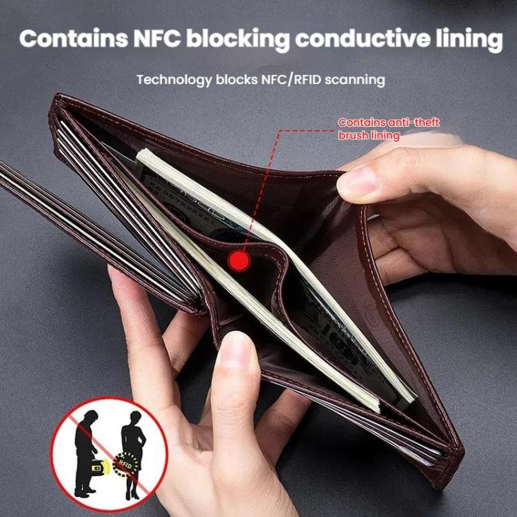 BULL CAPTAIN 0203 RFID Anti-theft Top-layer Cowhide Multiple Card Slots Wallet(Black Vertical) by BULL CAPTAIN